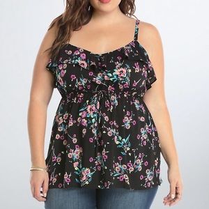 Black floral torrid tank